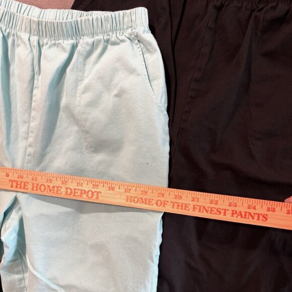D&Co Women’s Pull-On Capri Pants Mint Green & Black Casual Weekend L - Picture 3 of 6